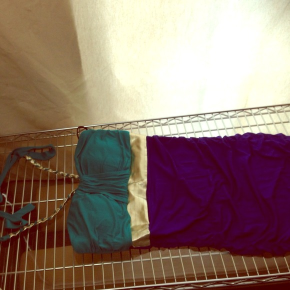 Green and purple dress