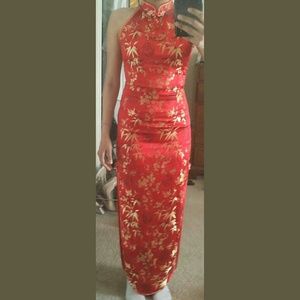 Red Kimono-Style Dress