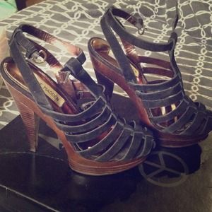 Steve Madden Trop black sued strappy sandals