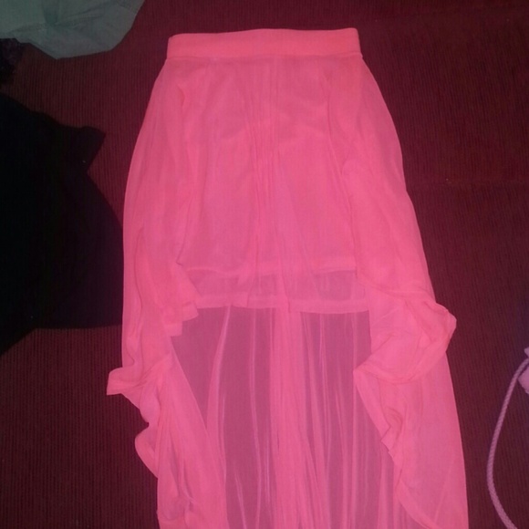 Pink high low skirt