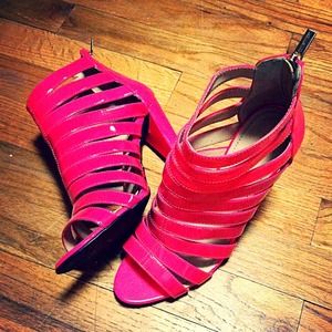 Neon Pink Gladiator Pumps
