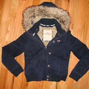 Fur navy coat/ jacket