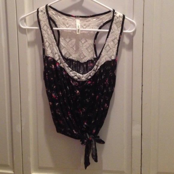 Floral Tie-Front Tank Top
