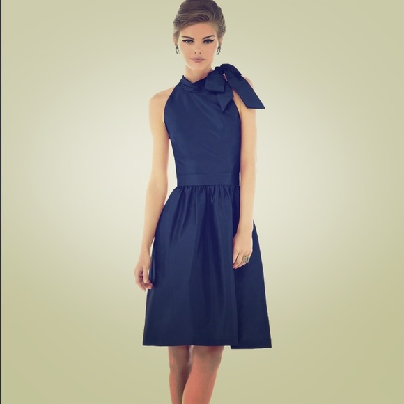 Alfred Sung navy blue dress