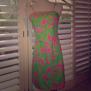 Lilly Pulitzer green/pink print mini dress size 4