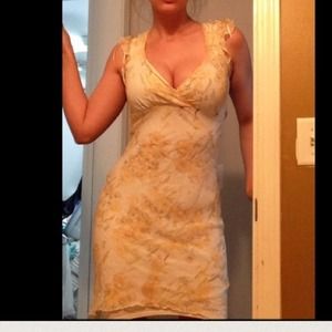 Layered tie back floral print dress