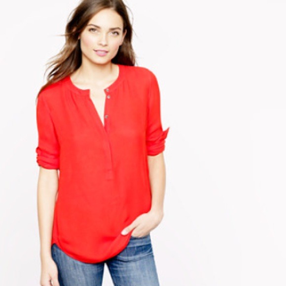SOLD IN BUNDLE J Crew Crepe Drapery Henley Top