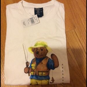New Ralph Lauren bear t shirt. Men's size small