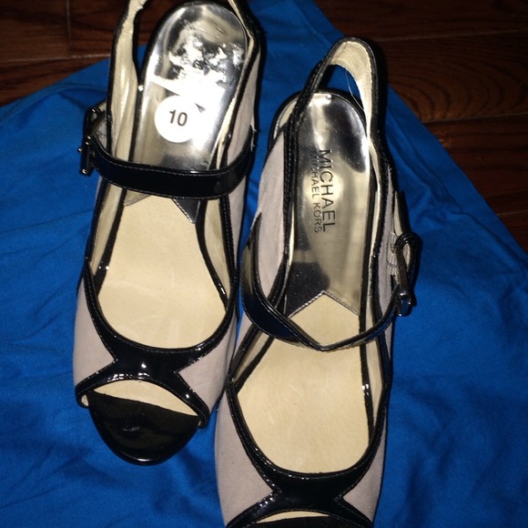 Michael Kors Collection black & beige suede shoes
