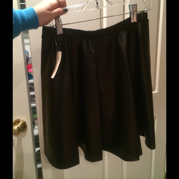 Faux Leather Skater Skirt