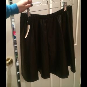 Faux Leather Skater Skirt