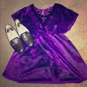 Purple and black blouse