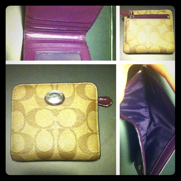 Coach khaki plum wallet **REDUCED**