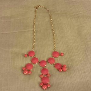 J. Crew bubble necklace in pink & flower necklace