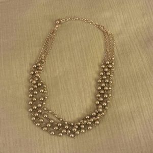 Silver faux pearl necklace
