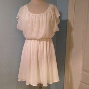 NWOT Classy white flowy dress!