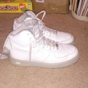 Gray&White Hightop Air Force Ones