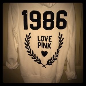 Victoria's Secret PINK Black & White Sequin Hoodie