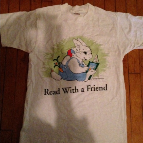 80s read with a friend bunny rabbit t shirt vtg - Picture 2 of 2