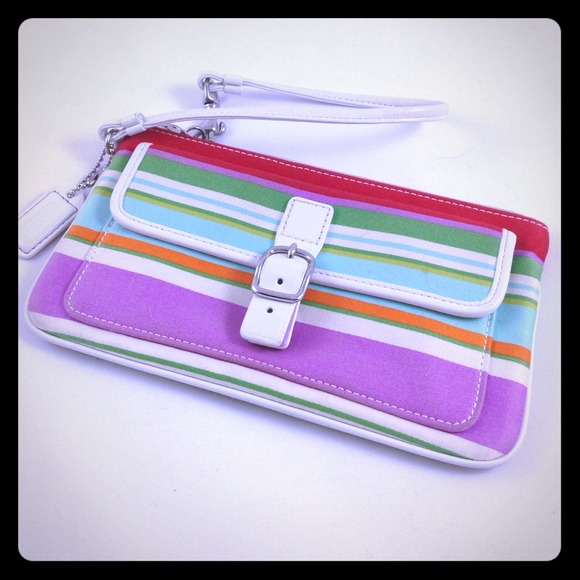 Stripes Coach Wristlet
