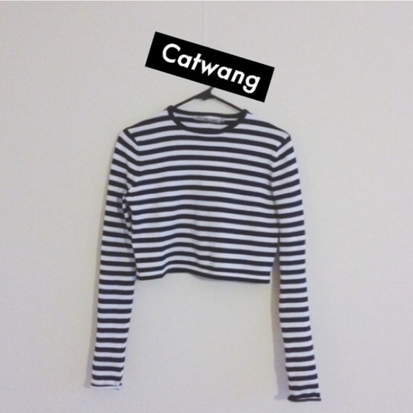 👑HOST PICK👑Zara strip long sleeve crop top - Picture 4 of 4