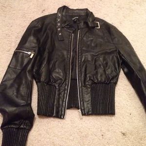 ⛔️Sold⛔️Bebe leather jacket, perforated leather