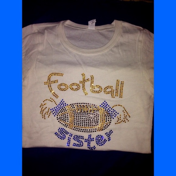 💗💗RHINESTONE FOOTBALL SISTER KIDS TEE💗💗
