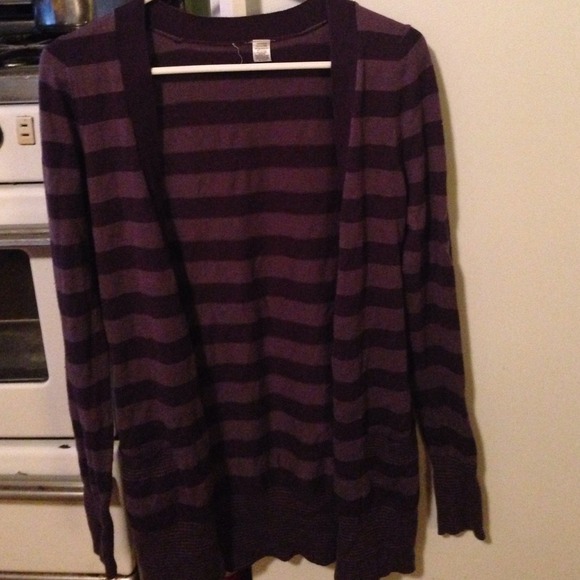 Dark and light purple striped cardigan!