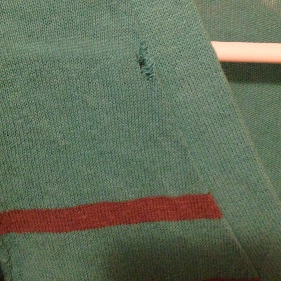 Blue and brownish/gray striped cardigan 😁 - Picture 2 of 2