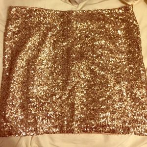 Gold Sequin Mini Skirt