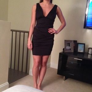 Sexy low cut little black dress