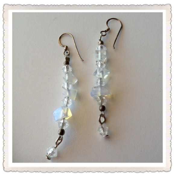 Clear Stone & Bead Earrings