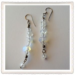 Clear Stone & Bead Earrings