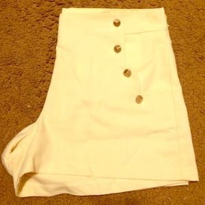 Ecru High Waisted Sailor Shorts