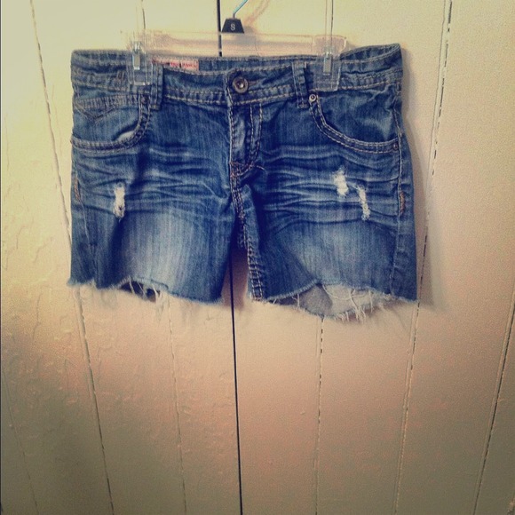 Distressed Denim Shorts