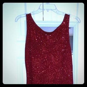 Red long sequins dress size S/M