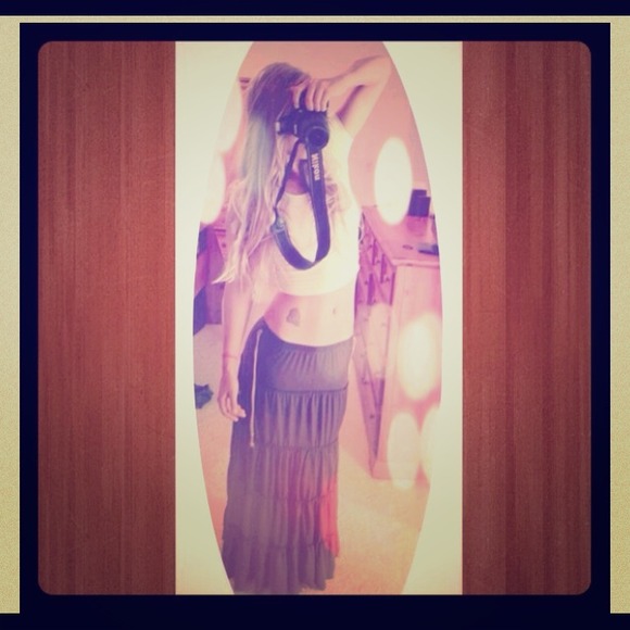 Boho maxi brown skirt