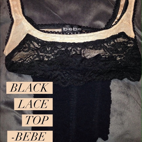 Bebe Black Lace Top - Picture 1 of 2