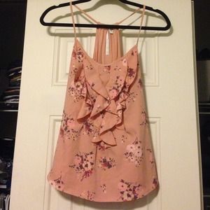 Lauren Conrad floral ruffle tank