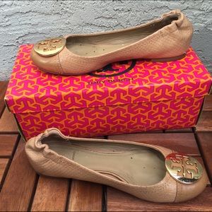 Tory Burch Serena Snake Print Flats