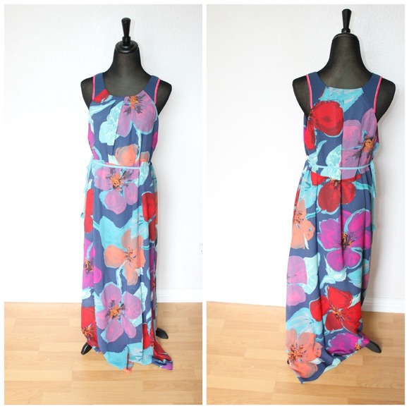 Anthropologie "Maeve" floral print maxi dress