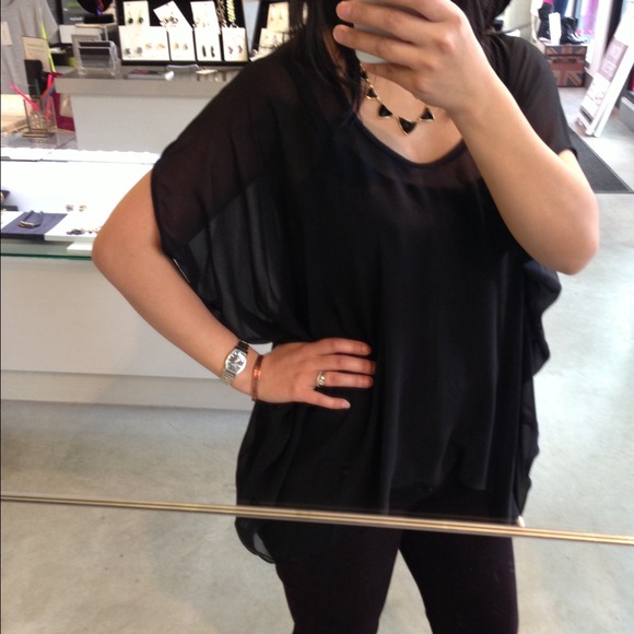 Helmut Helmut Lang black sheer top