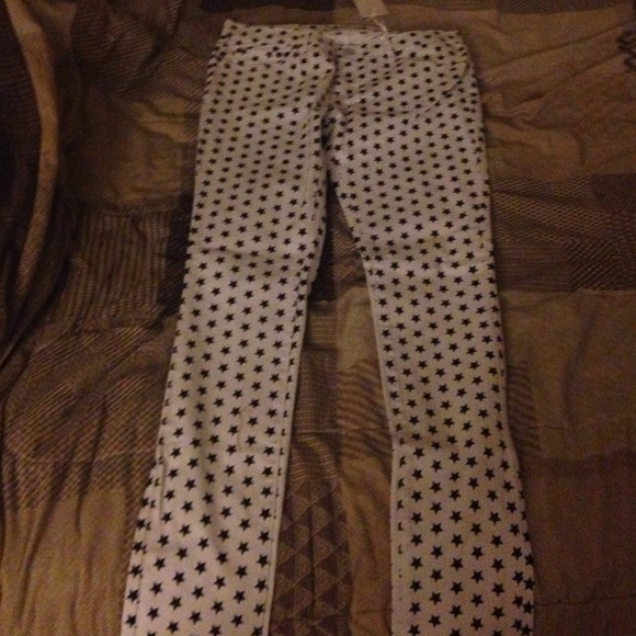 White and black star jeans. Runs smAll!!