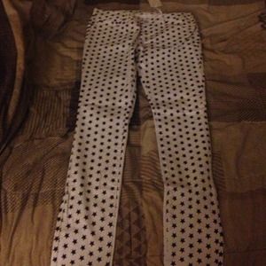 White and black star jeans. Runs smAll!!