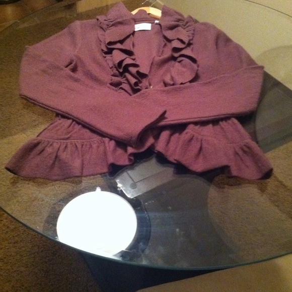 Mocha colored ruffled jacket