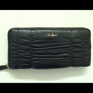 Leather black Cole Haan Zipper Wallet