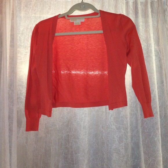 Coral cropped cardigan