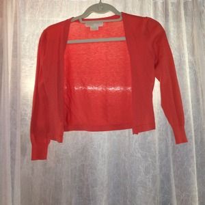 Coral cropped cardigan