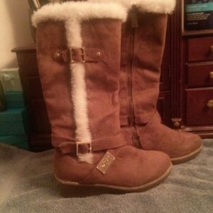 Michael kors tan fuzzy boots