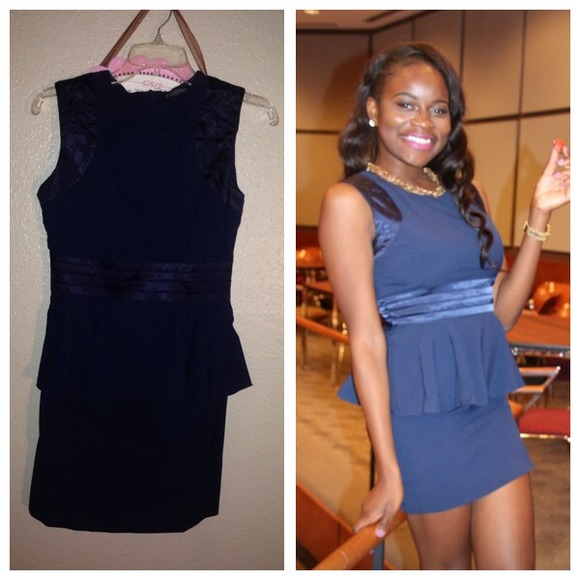 Dresses - Blue peplum dress Dresses - Blue peplum dress